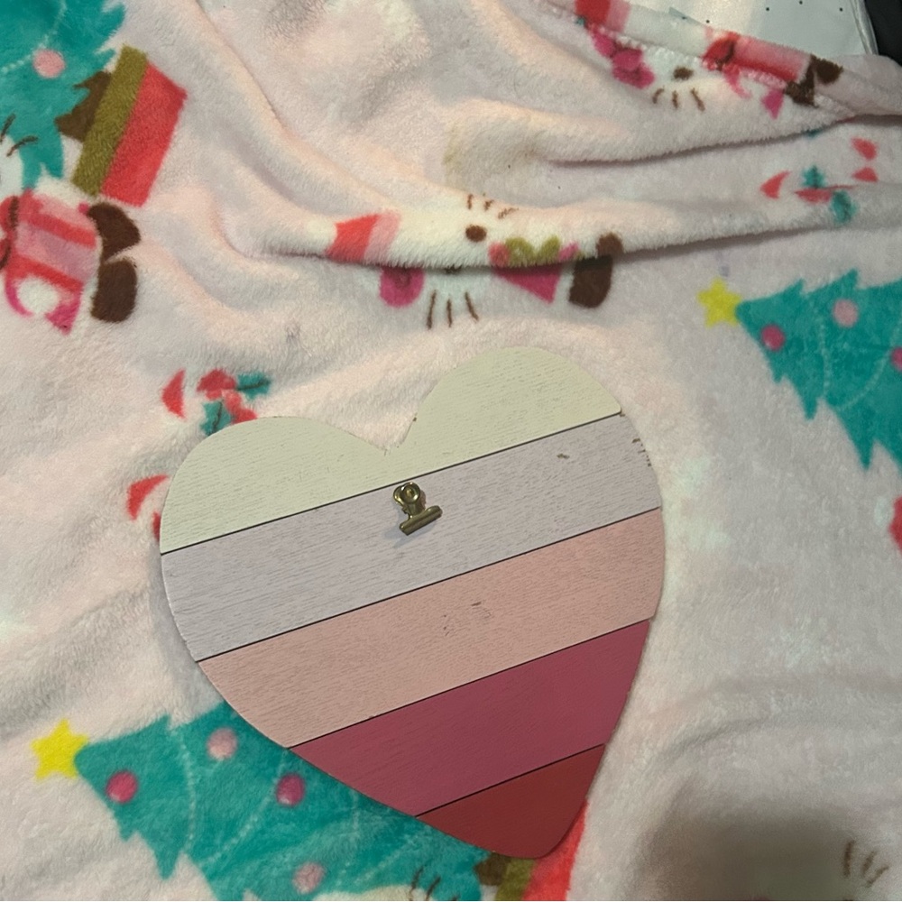 Heart-Shaped Wall Decor with Pink Stripes